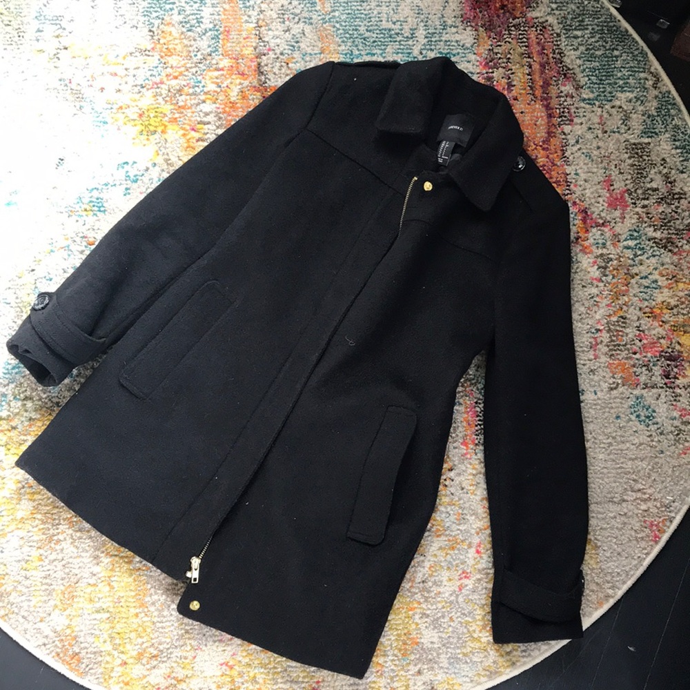 Heavy duty wool blend pea coat Forever 21